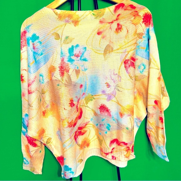 Made in Italy S Brand New Loggia de Tesitory Floral Blouse Spring Summer Bright - Picture 7 of 10